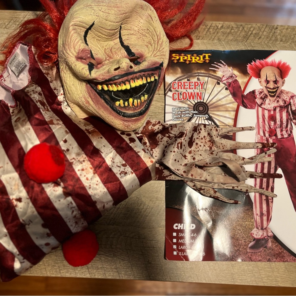 Creepy Clown costume, Youth LG.